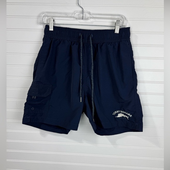 Tommy Bahama navy blue swim trunks. Size Small. - Picture 1 of 9